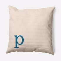 Simply Daisy 16" x 16" Modern Monogram Indoor/Outdoor Polyester Throw Pillow, Autumn Blue