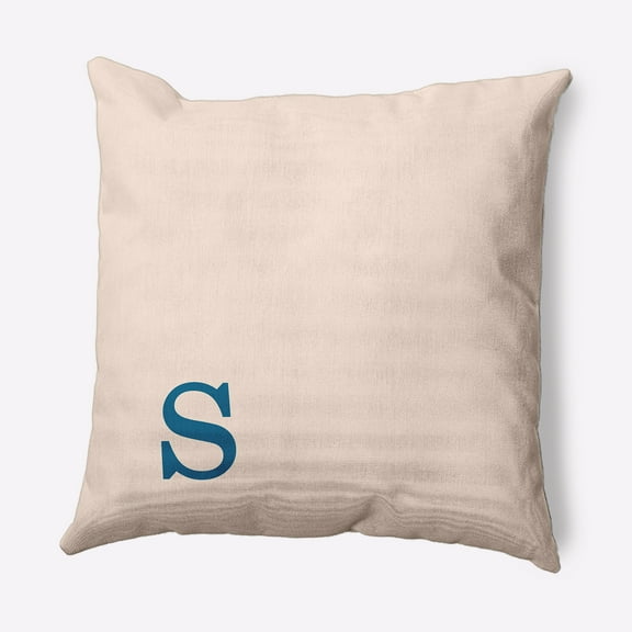Simply Daisy 16" x 16" Modern Monogram Indoor/Outdoor Polyester Throw Pillow, Autumn Blue