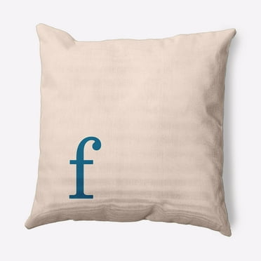 Simply Daisy 16" x 16" Modern Monogram Indoor/Outdoor Polyester Throw Pillow, Autumn Blue