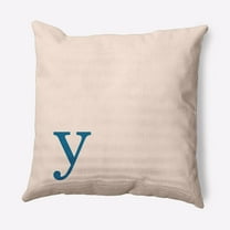 Simply Daisy 16" x 16" Modern Monogram Indoor/Outdoor Polyester Throw Pillow, Autumn Blue