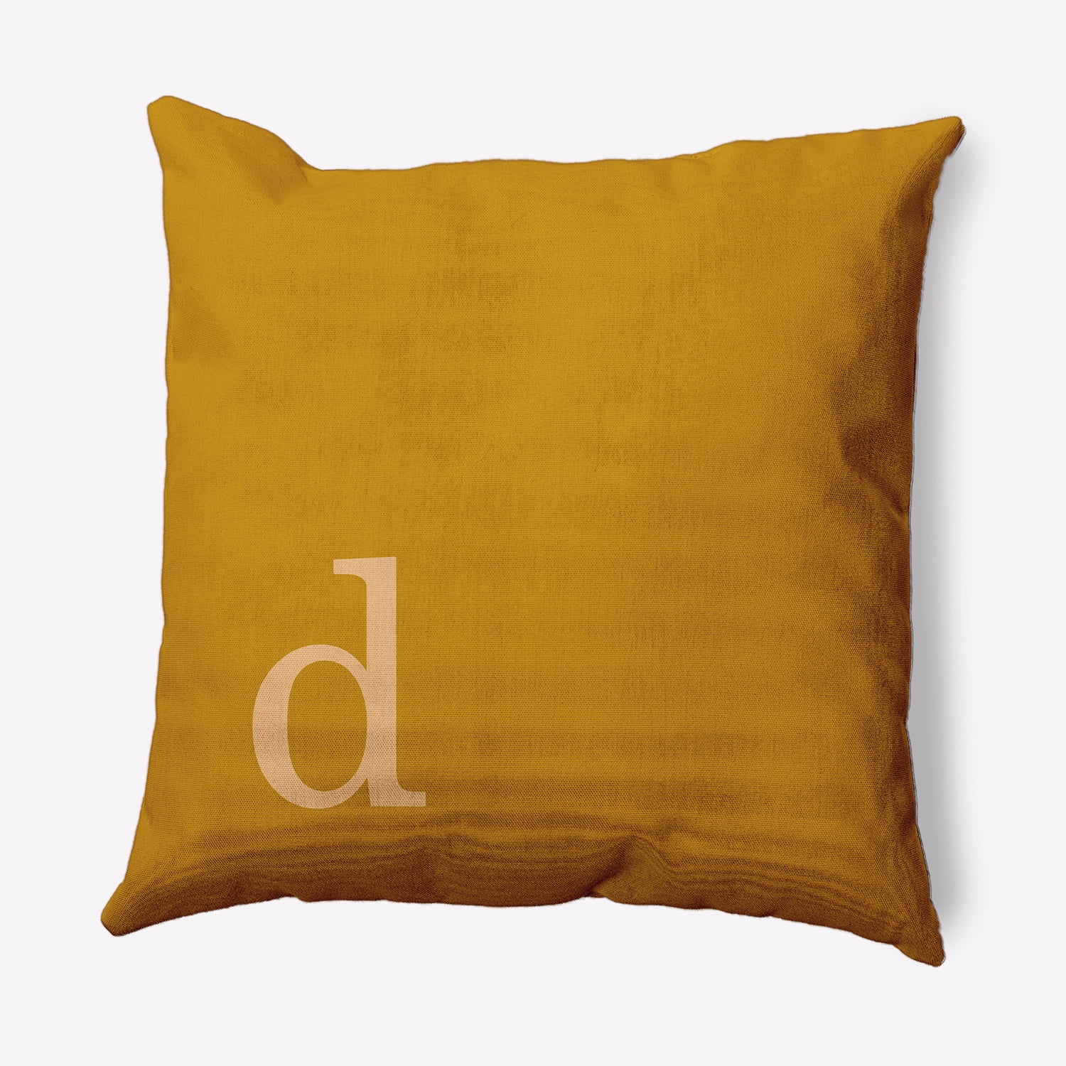 Simply Daisy 16" x 16" Modern Monogram Indoor/Outdoor Polyester Throw Pillow, Autumn Gold