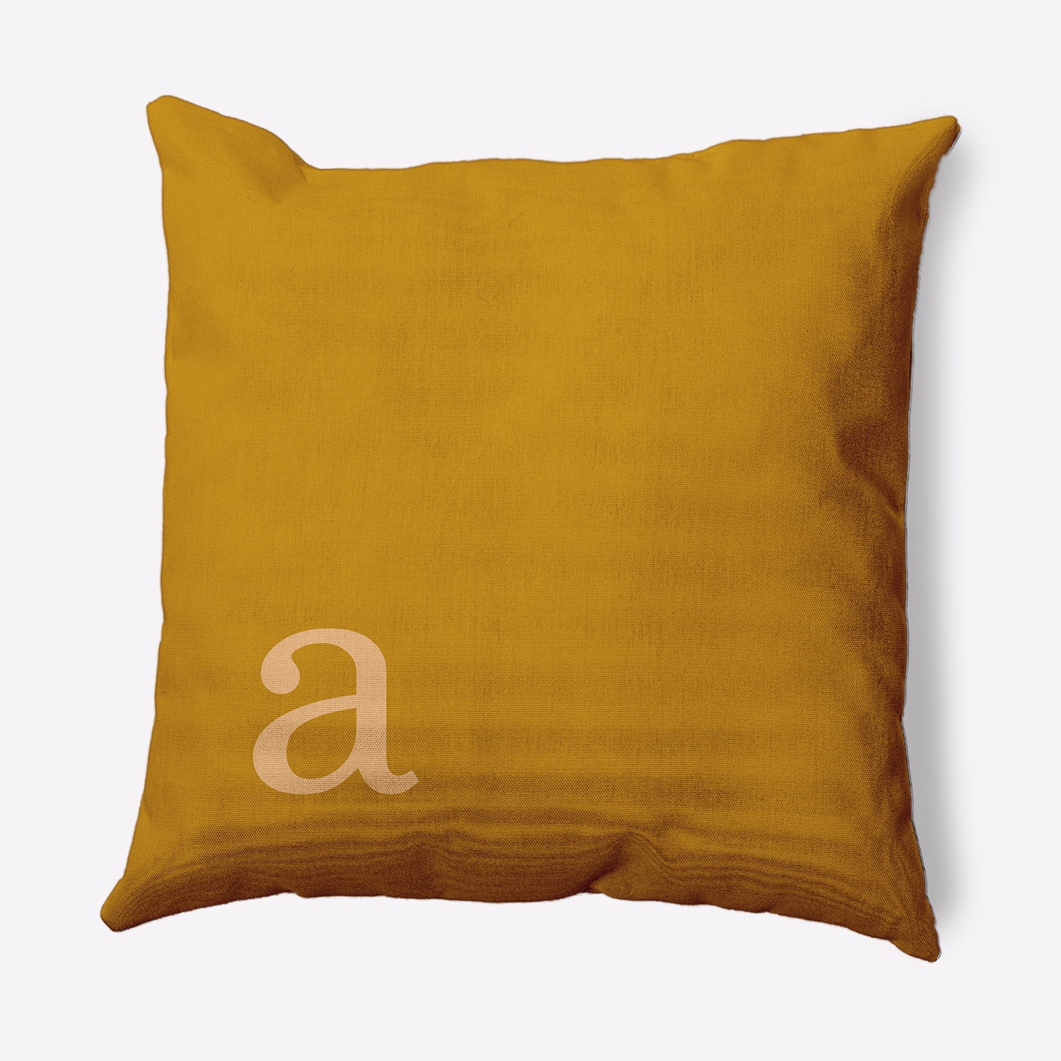 Simply Daisy 16" x 16" Modern Monogram Indoor/Outdoor Polyester Throw Pillow, Autumn Gold