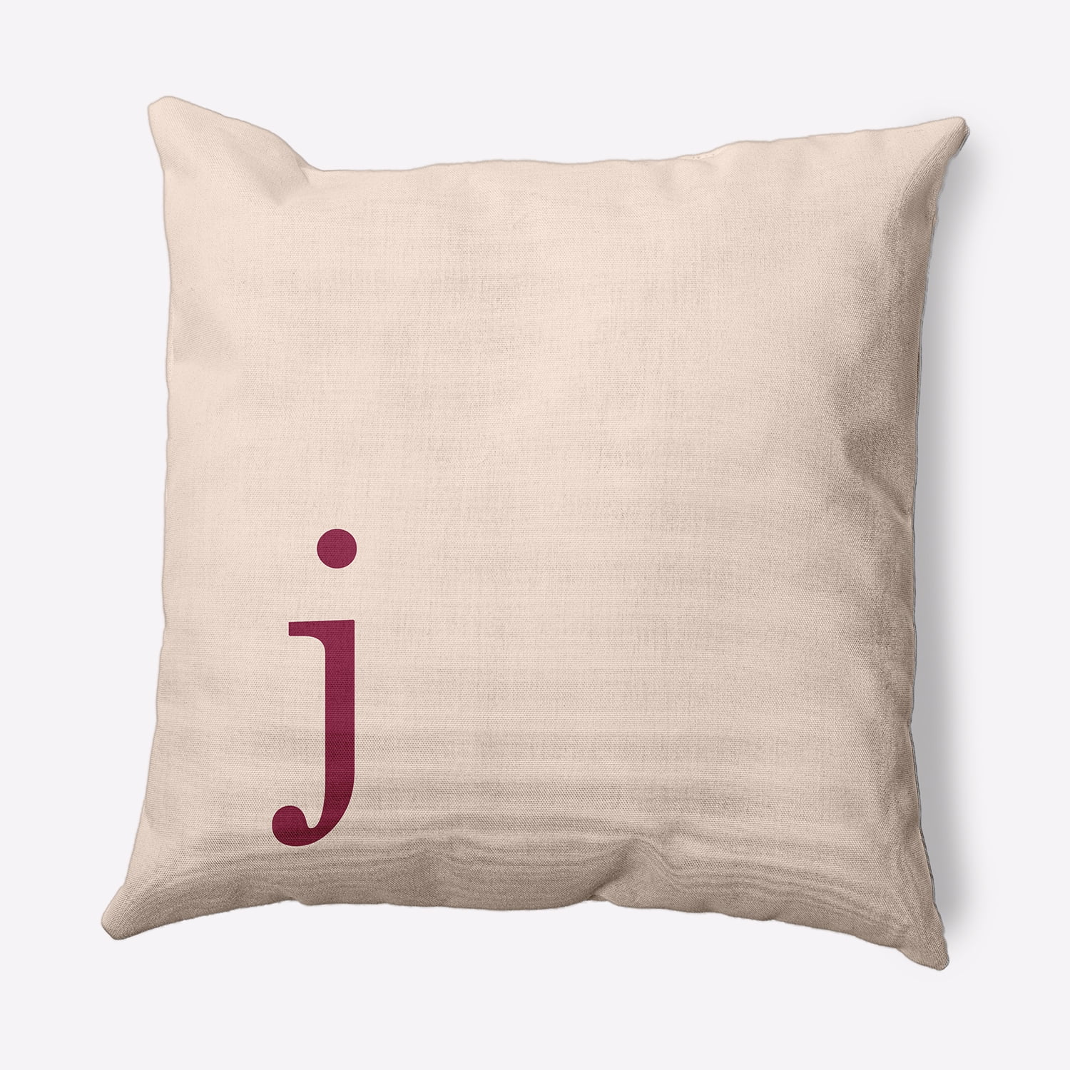 Simply Daisy 16" x 16" Modern Monogram Indoor/Outdoor Polyester Throw Pillow, Cranberry