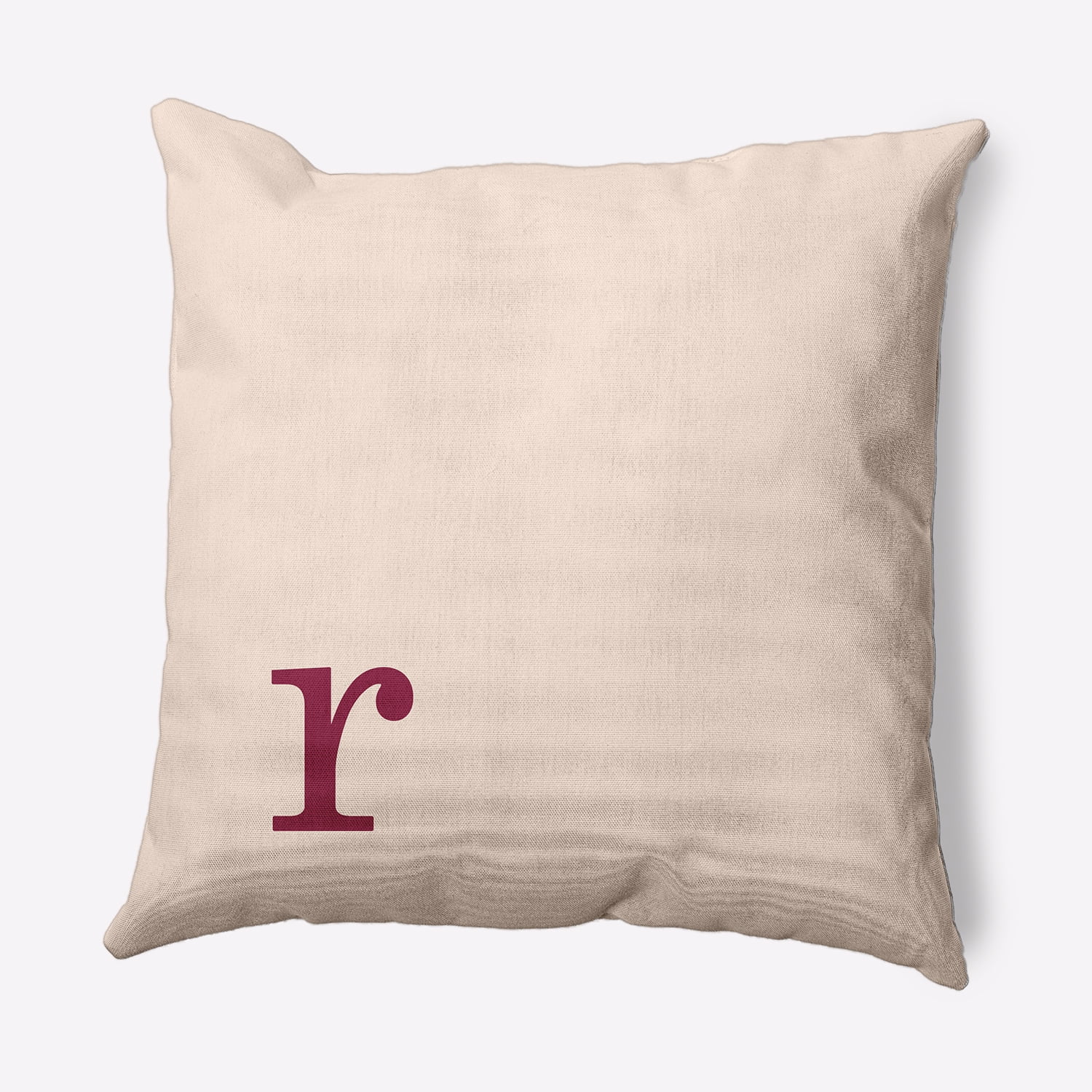 Simply Daisy 16" x 16" Modern Monogram Indoor/Outdoor Polyester Throw Pillow, Cranberry