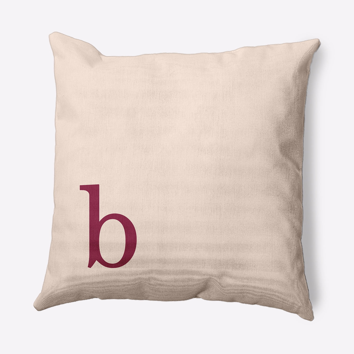 Simply Daisy 16" x 16" Modern Monogram Indoor/Outdoor Polyester Throw Pillow, Cranberry