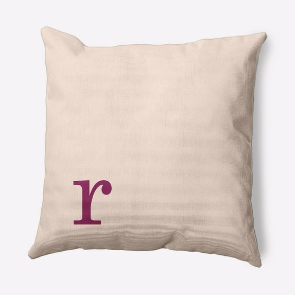 Simply Daisy 16" x 16" Modern Monogram Indoor/Outdoor Polyester Throw Pillow, Dusty Rose