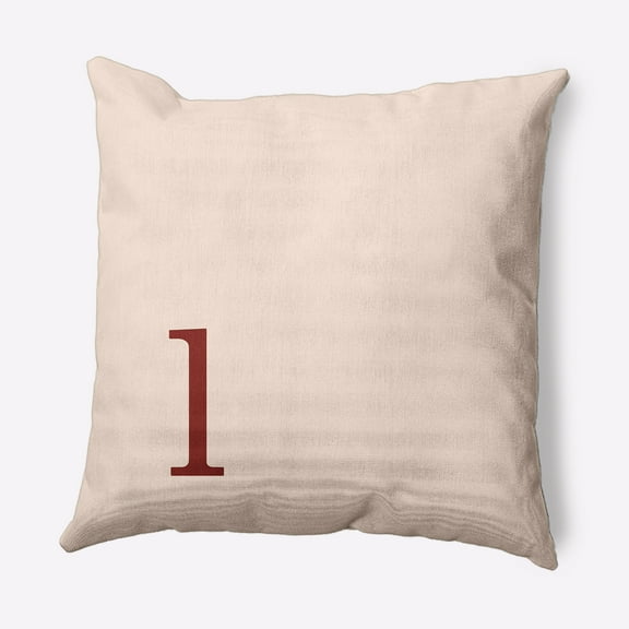 Simply Daisy 16" x 16" Modern Monogram Indoor/Outdoor Polyester Throw Pillow, Maple Red