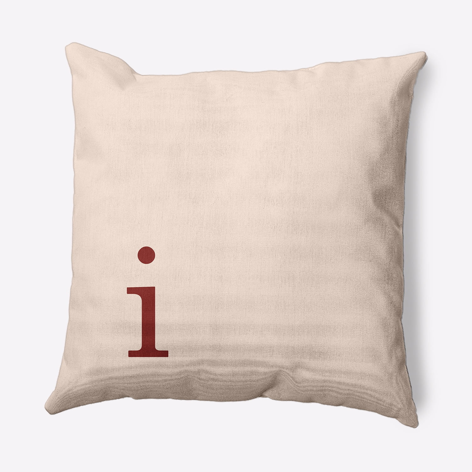 Simply Daisy 16" x 16" Modern Monogram Indoor/Outdoor Polyester Throw Pillow, Maple Red