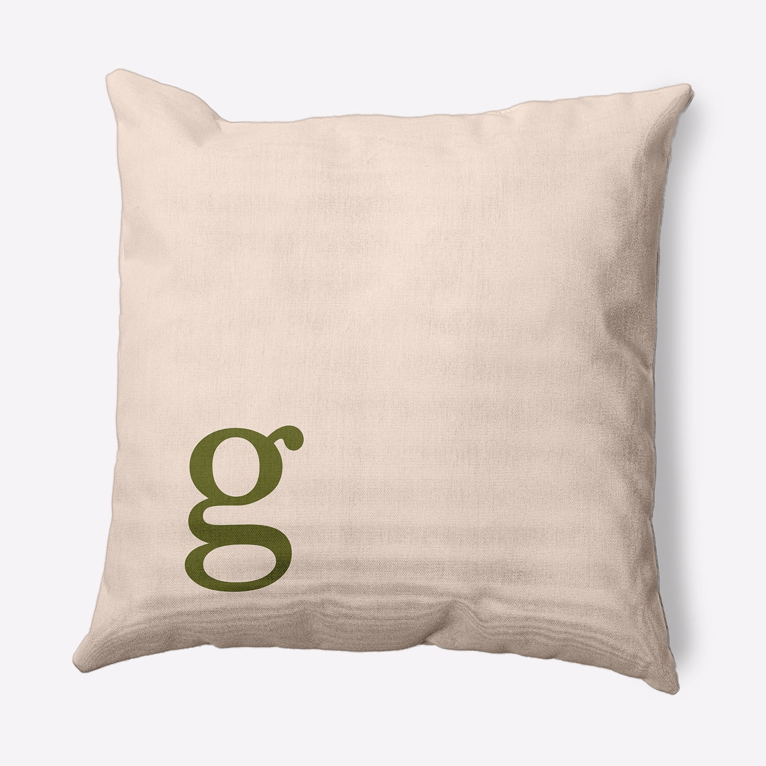 Simply Daisy 16" x 16" Modern Monogram Indoor/Outdoor Polyester Throw Pillow, Olive