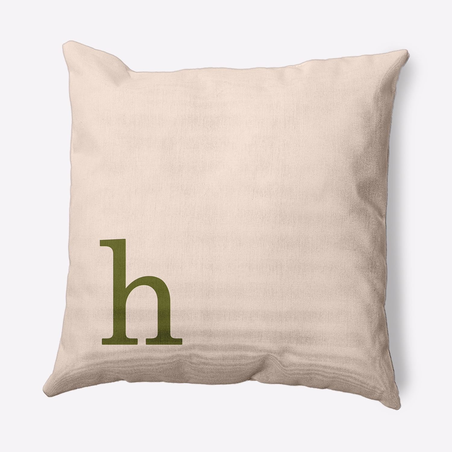 Simply Daisy 16" x 16" Modern Monogram Indoor/Outdoor Polyester Throw Pillow, Olive