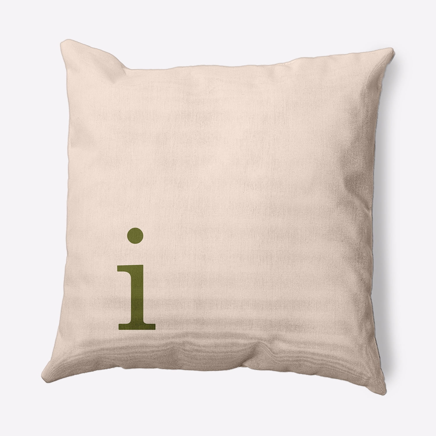 Simply Daisy 16" x 16" Modern Monogram Indoor/Outdoor Polyester Throw Pillow, Olive