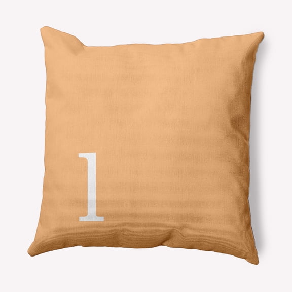 Simply Daisy 16" x 16" Modern Monogram Indoor/Outdoor Polyester Throw Pillow, Pale Gold