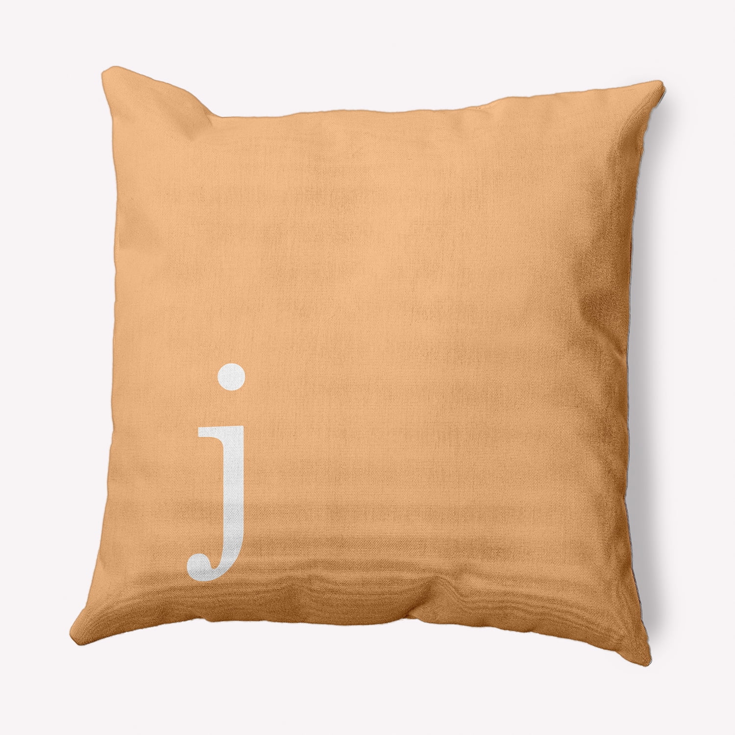 Simply Daisy 16" x 16" Modern Monogram Indoor/Outdoor Polyester Throw Pillow, Pale Gold