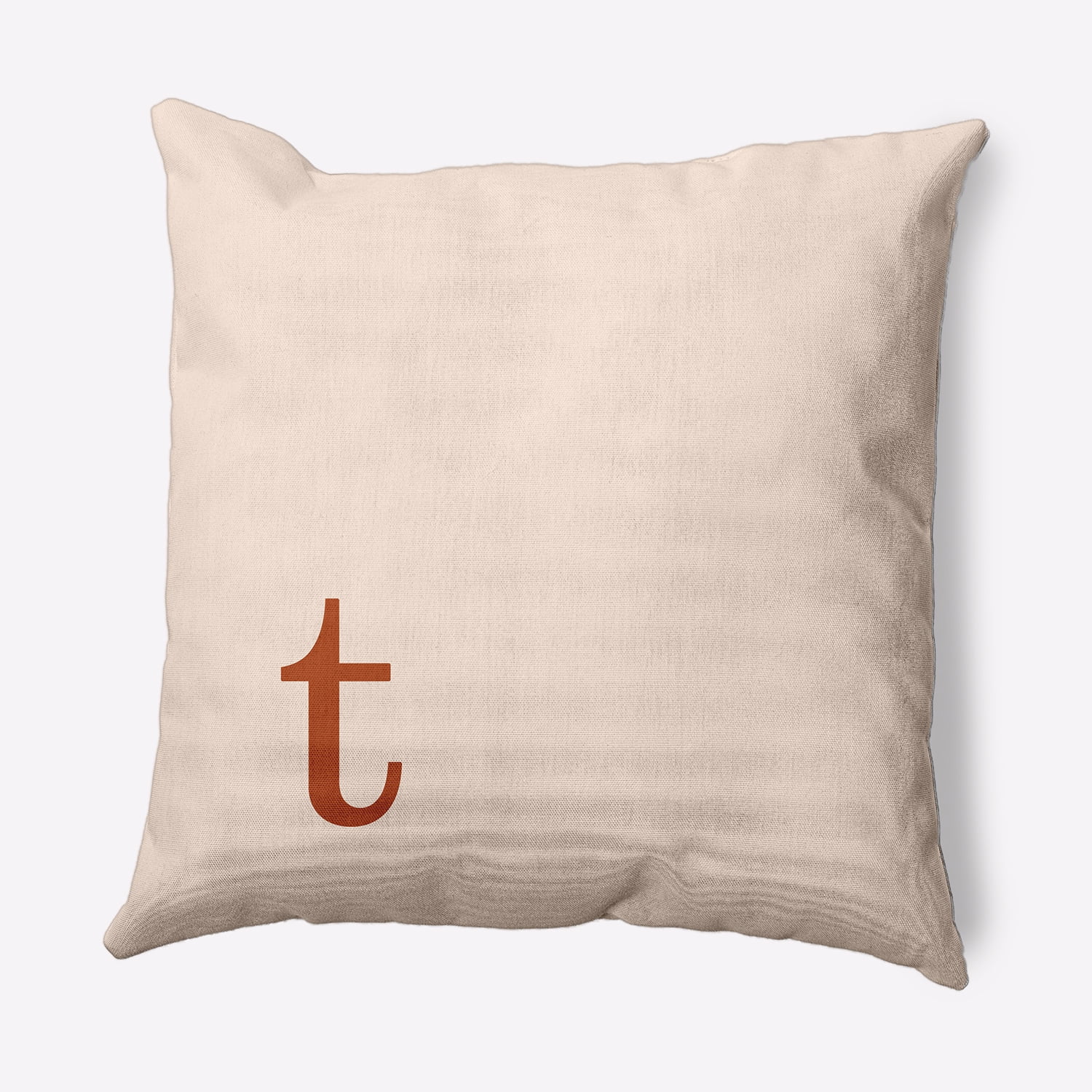 Simply Daisy 16" x 16" Modern Monogram Indoor/Outdoor Polyester Throw Pillow, Sienna