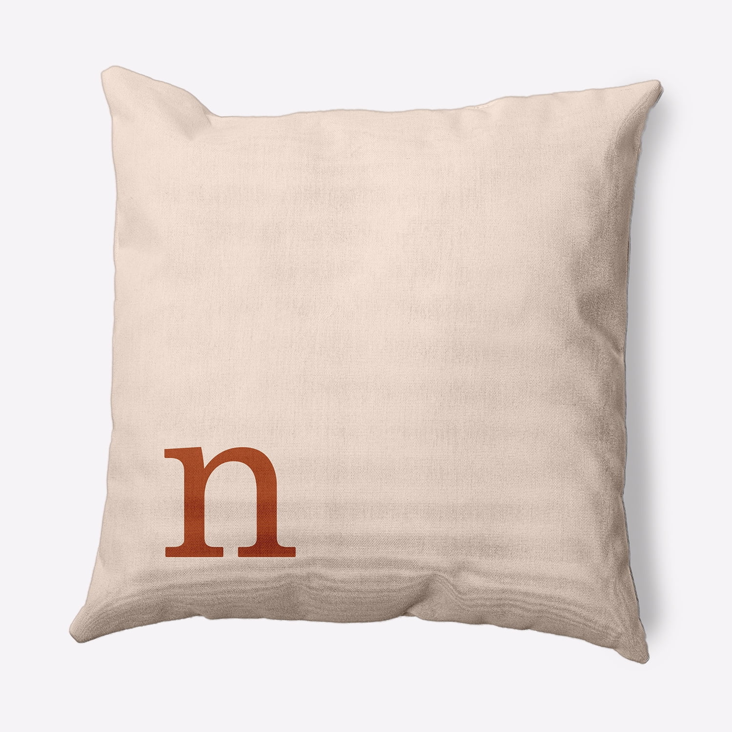 Simply Daisy 16" x 16" Modern Monogram Indoor/Outdoor Polyester Throw Pillow, Sienna