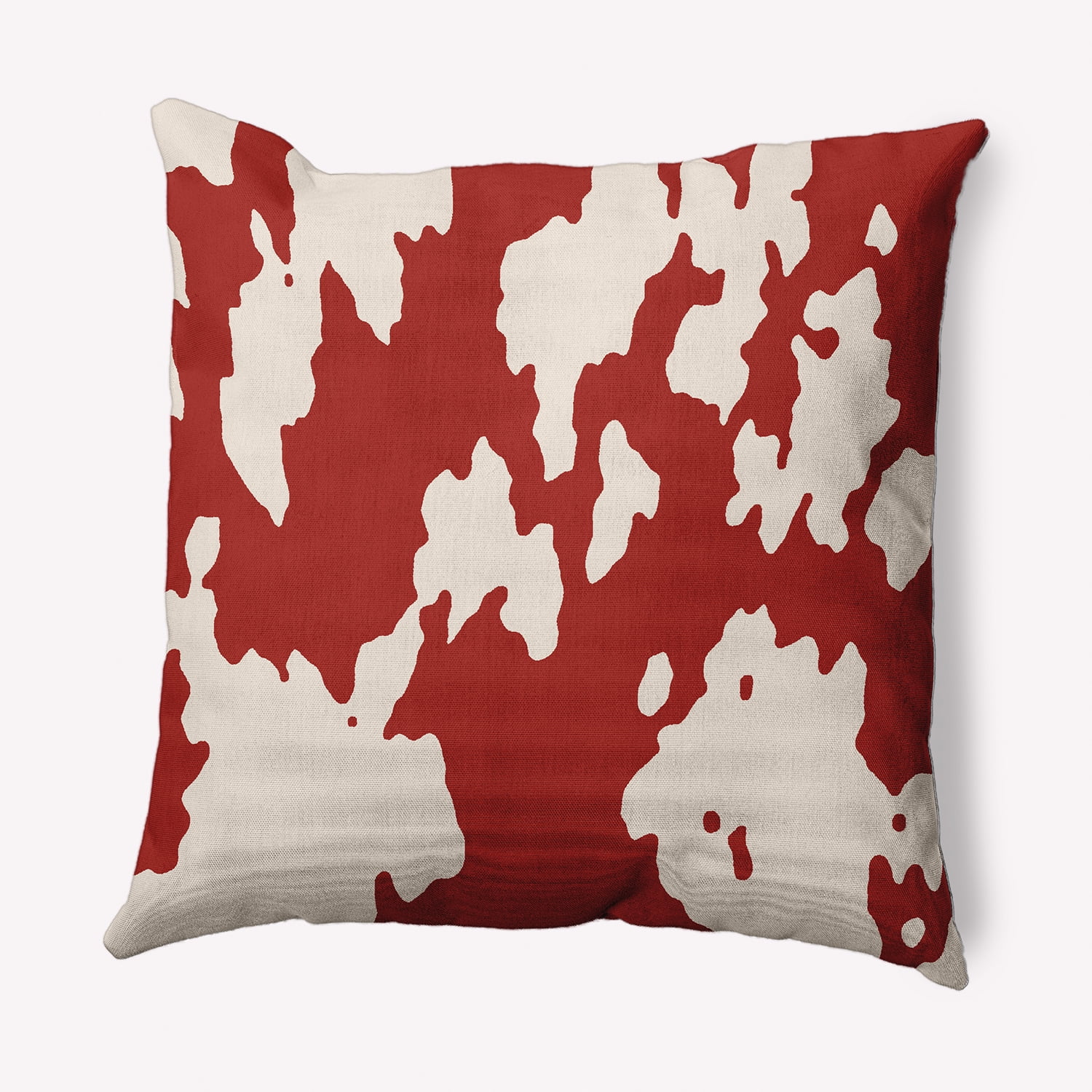 Simply Daisy 16" x 16" Moo Print Decorative Throw Pillow, Maple Red