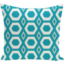 Simply Daisy 16" x 16" More Hugs and Kisses Geometric Print Pillow, Blue