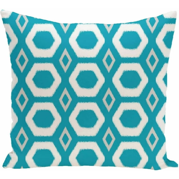 Simply Daisy 16" x 16" More Hugs and Kisses Geometric Print Pillow, Blue