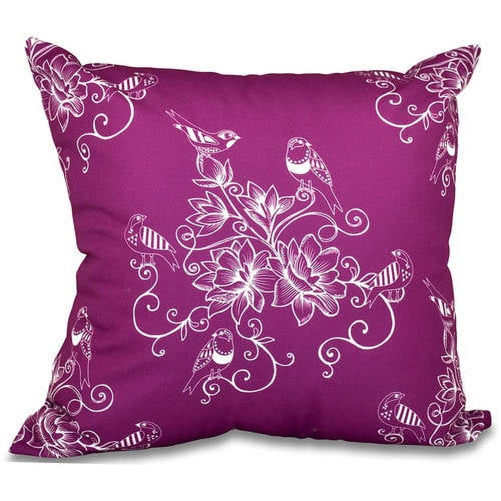 Simply Daisy 16" x 16" Morning Birds Floral Outdoor Pillow
