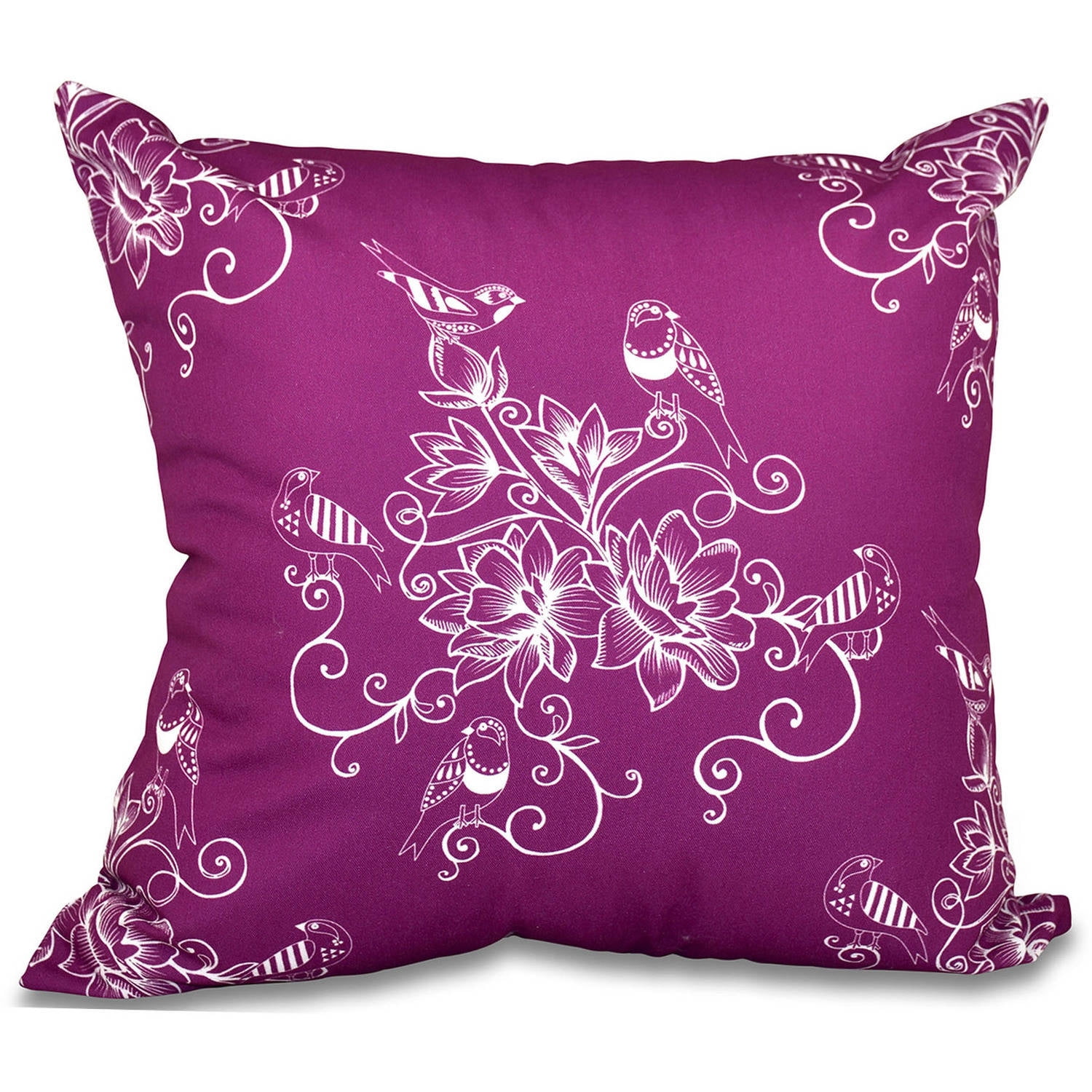 Simply Daisy 16" x 16" Morning Birds Floral Print Pillow