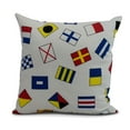 thumbnail image 1 of Simply Daisy, 16" x 16" Multi All Over Toss Larger, Geometric Print Outdoor Pillow, Red, 1 of 2