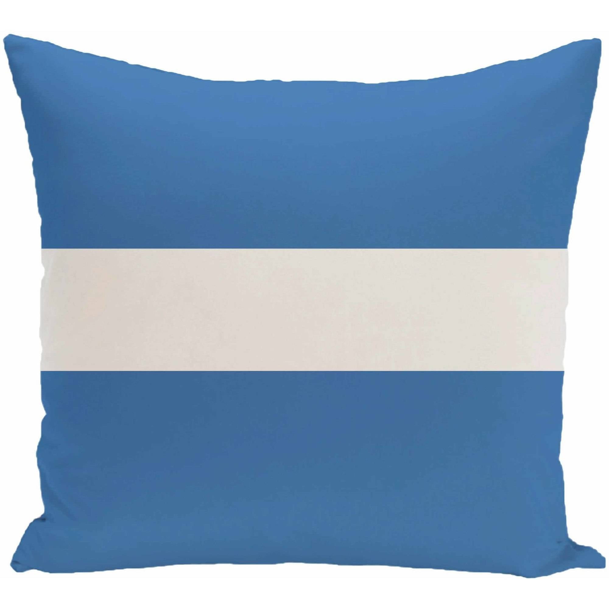 Simply Daisy 16" x 16" Narrow the Gap Stripe Print Pillow, Blue
