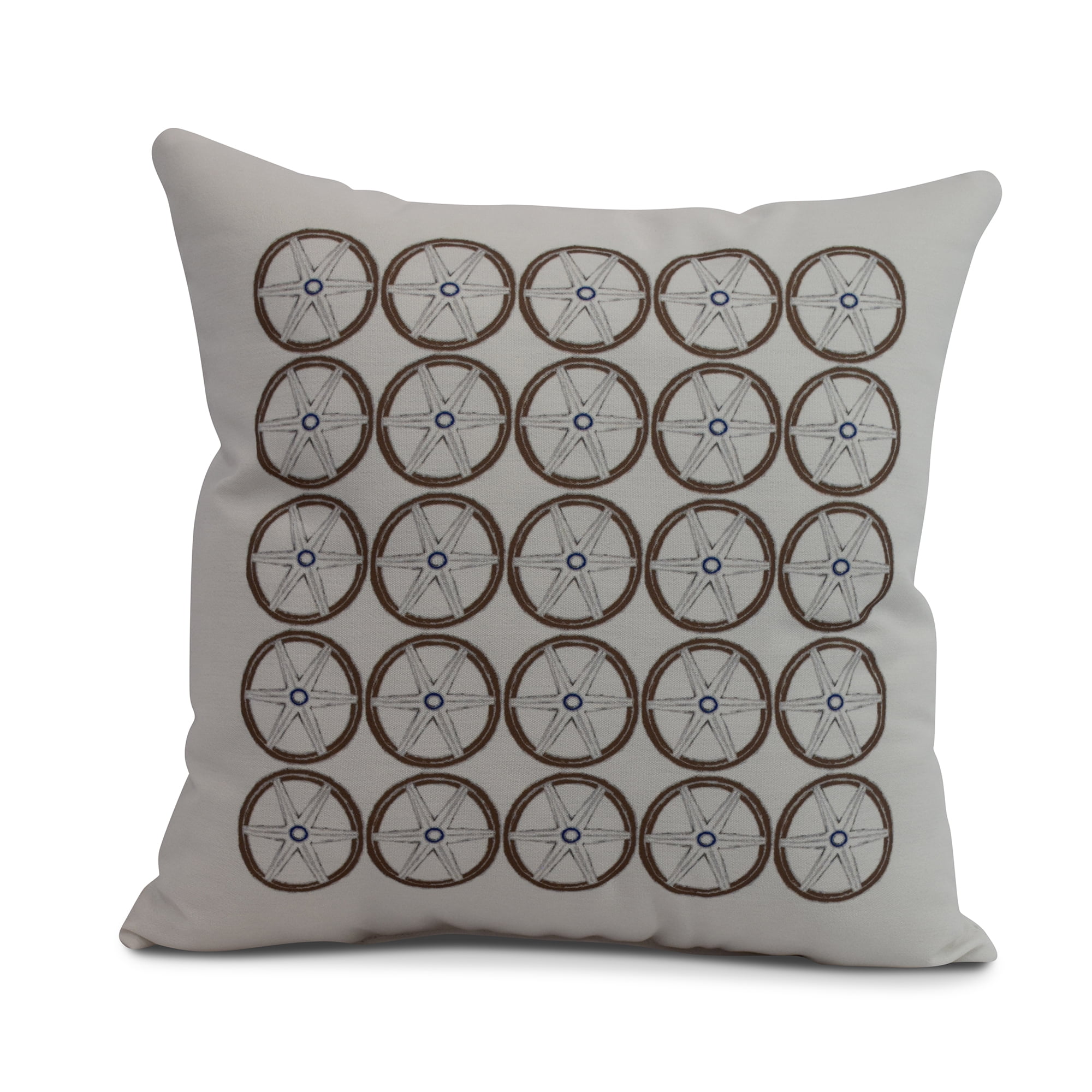 Simply Daisy, 16" x 16" Nautical Geo Square, Geometric Print Outdoor Pillow, Ivory