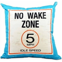 Simply Daisy 16" x 16" No Wake Word Print Pillow, Blue