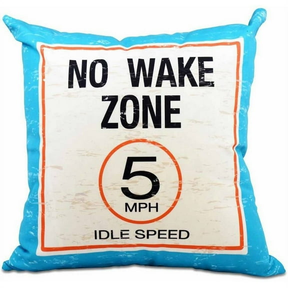 Simply Daisy 16" x 16" No Wake Word Print Pillow, Blue