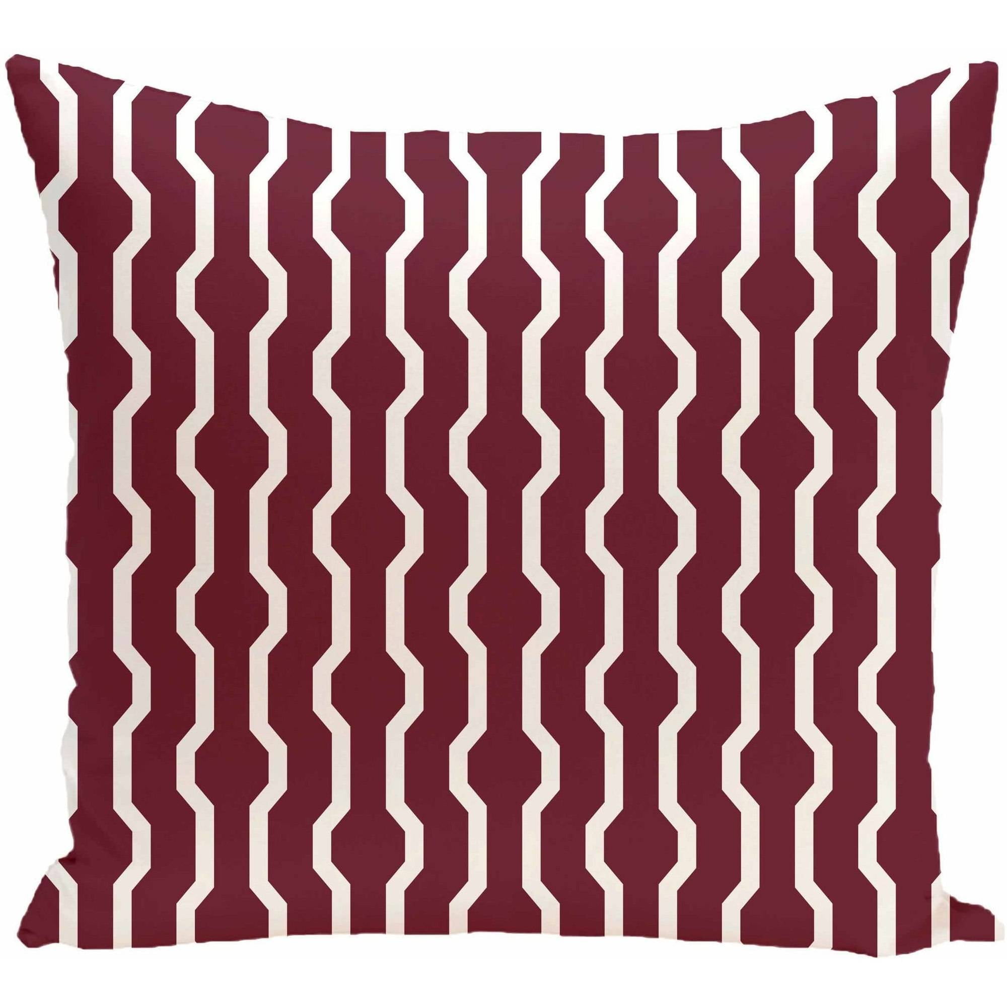 Simply Daisy 16" x 16" Nuts and Bolts Decorative Holiday Geometric Print Pillow, Cranberry