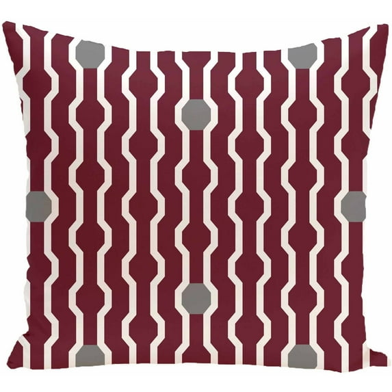 Simply Daisy 16" x 16" Nuts and Bolts Decorative Holiday Geometric Print Pillow