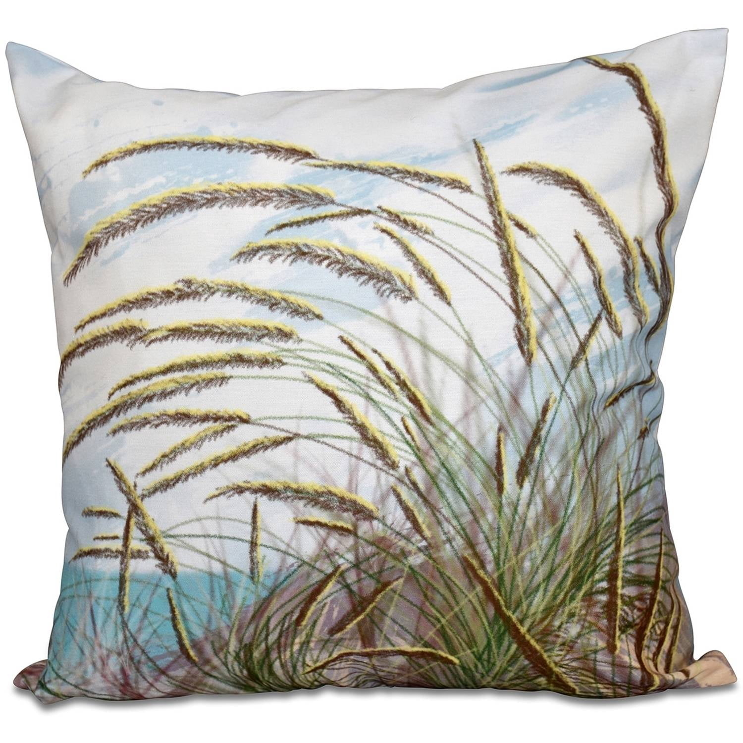 Simply Daisy 16" x 16" Ocean Breeze Floral Print Pillow, Blue