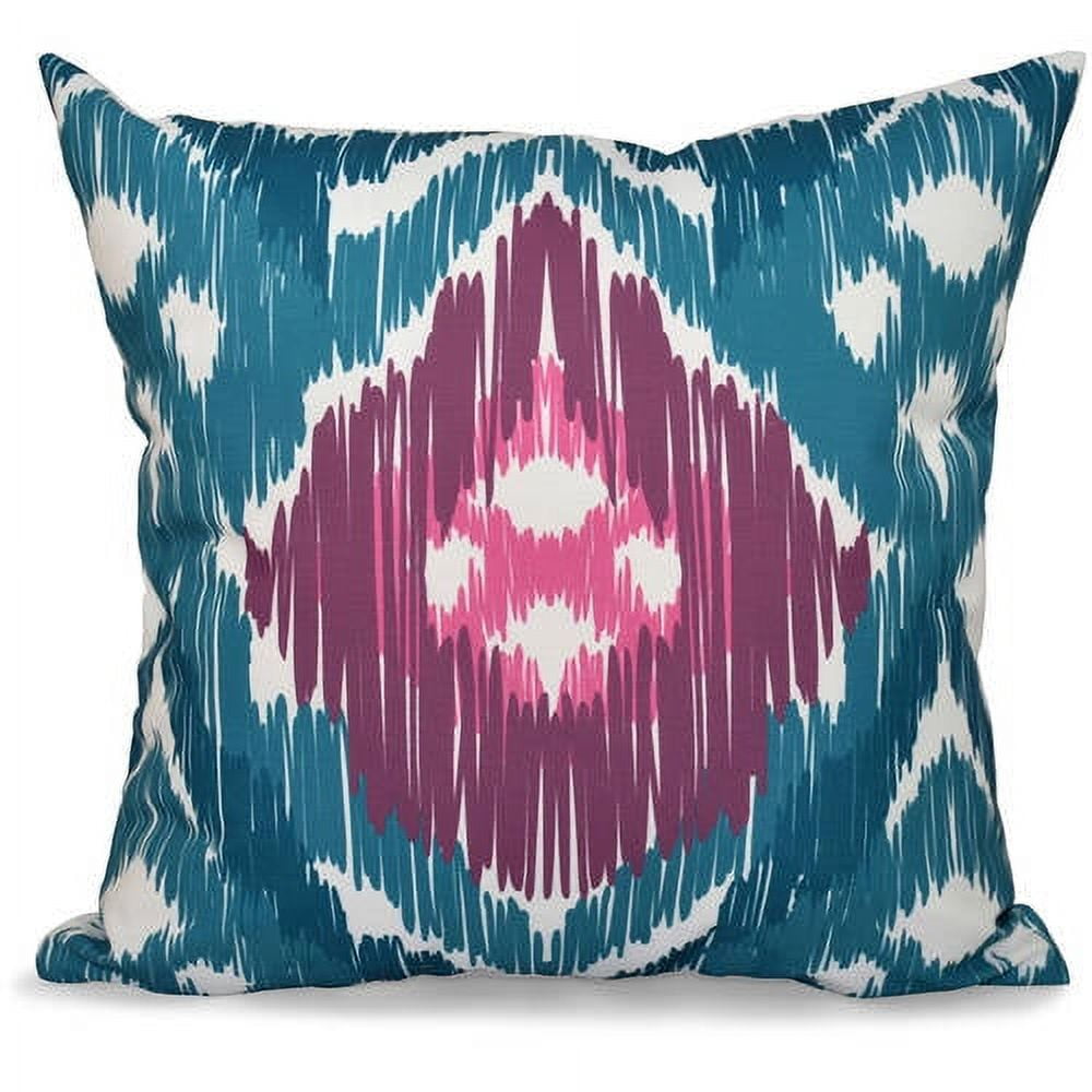 Simply Daisy 16" x 16" Original Geometric Outdoor Pillow, Teal