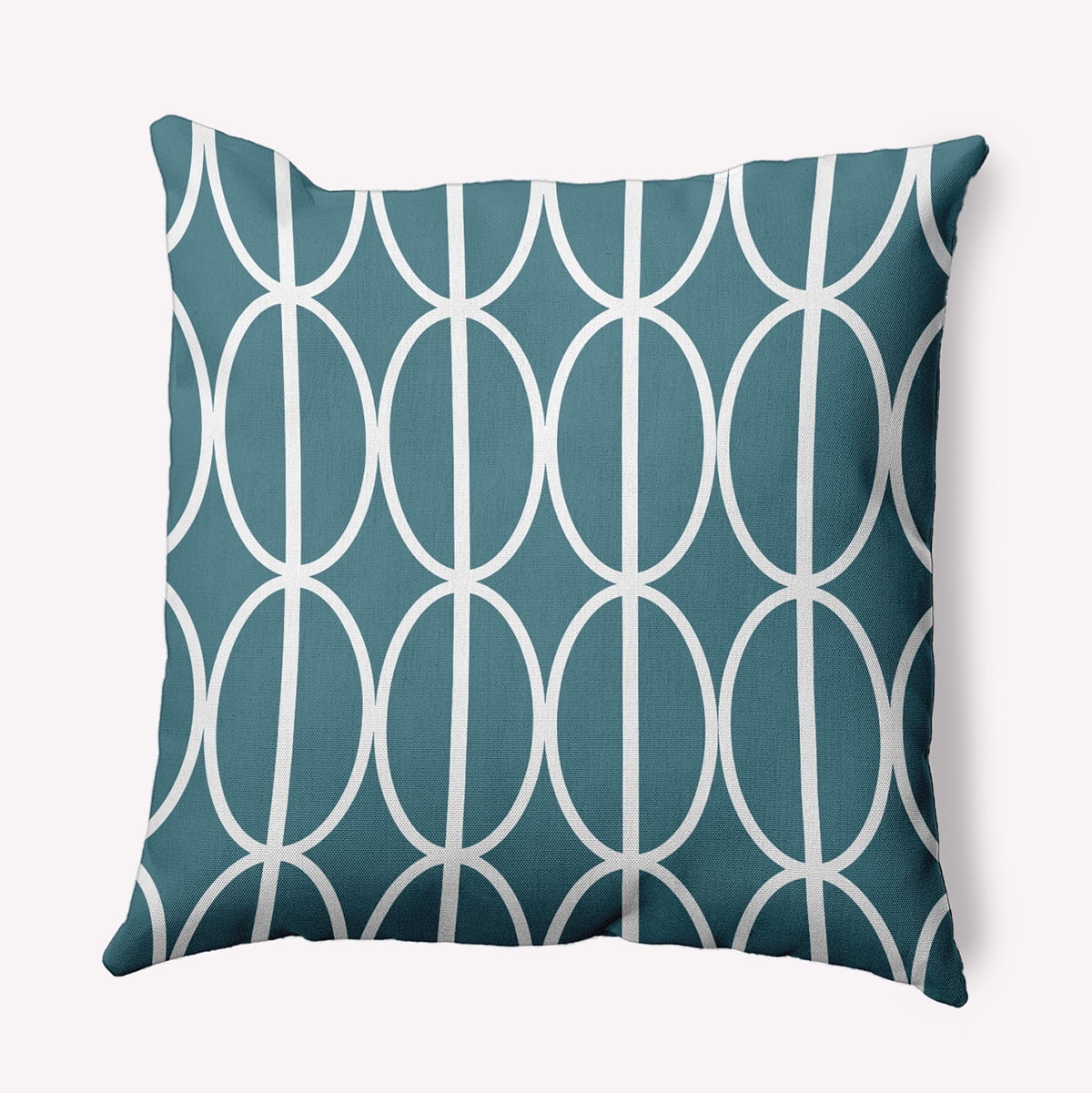 Simply Daisy 16" x 16" Ovals Go 'Round Decorative Throw Pillow, Mineral Blue (1 count)