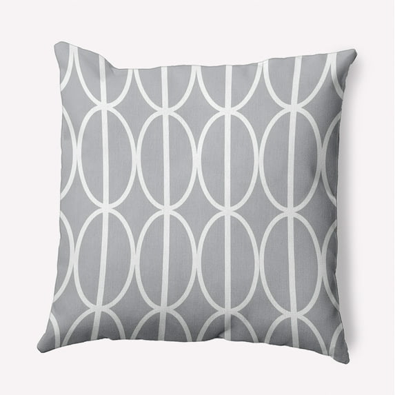 Simply Daisy 16" x 16" Ovals Go 'Round Indoor/Outdoor Throw Pillow, Rain Cloud (1 count)