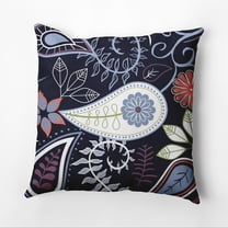 Simply Daisy 16" x 16" Paisley Floral Floral Outdoor Pillow, Blue (1 count)