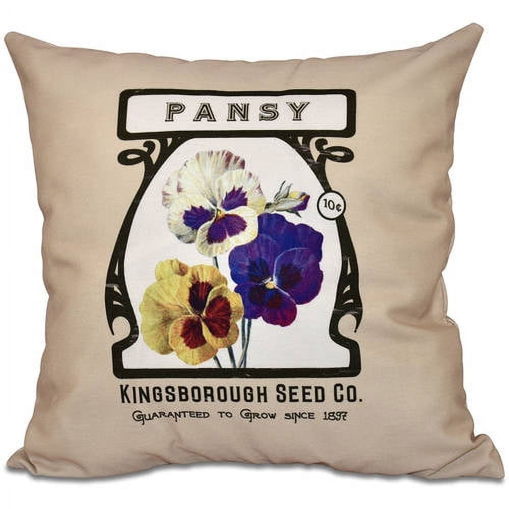 Simply Daisy 16" x 16" Pansy Floral Outdoor Pillow