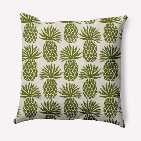 Simply Daisy 16" x 16" Pineapple Stripes Indoor/Outdoor Polyester Throw Pillow, Olive