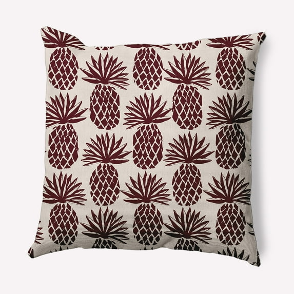 Simply Daisy 16" x 16" Pineapple Stripes Indoor/Outdoor Polyester Throw Pillow, Pomegranate