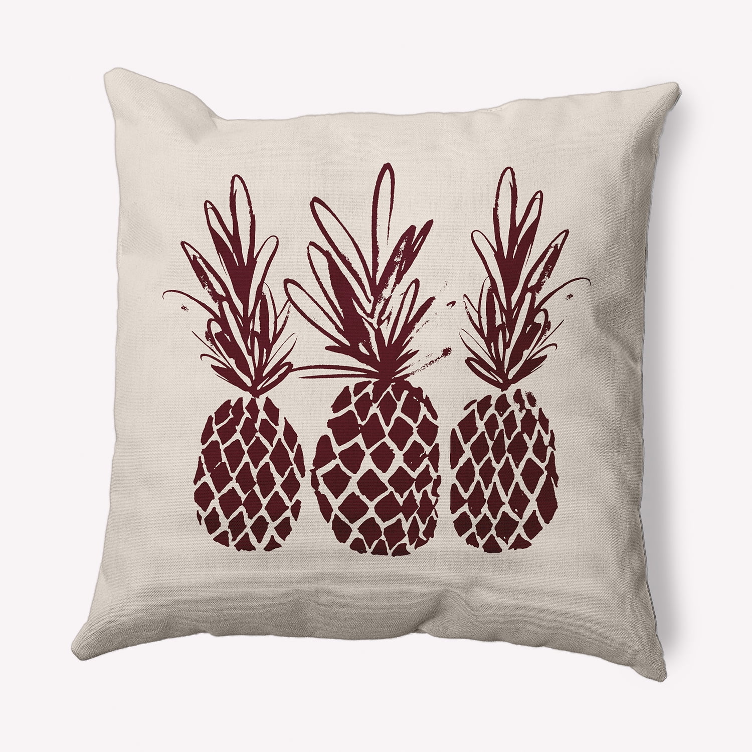Simply Daisy 16" x 16" Pineapples Indoor/Outdoor Polyester Throw Pillow, Pomegranate