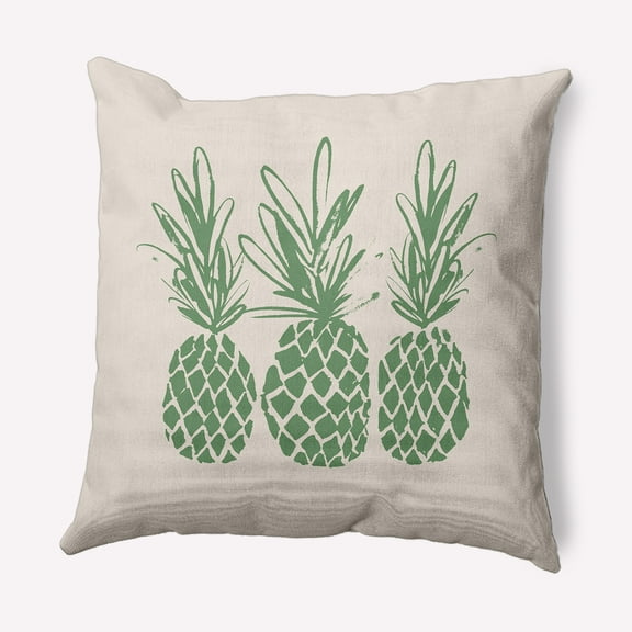 Simply Daisy 16" x 16" Pineapples Indoor/Outdoor Polyester Throw Pillow, Sage