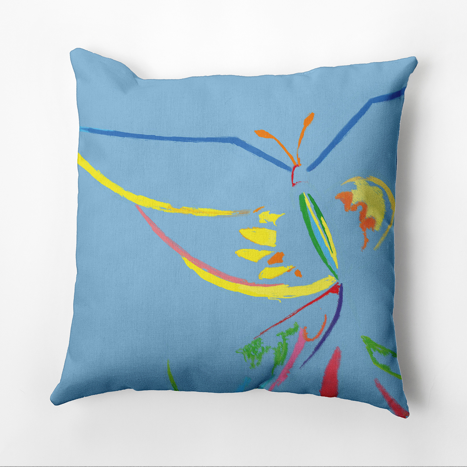 Simply Daisy 16" x 16" Polyester Decorative Outdoor Pillow, Blue (1 count)