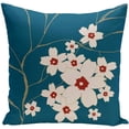 thumbnail image 1 of E by Design Simply Daisy 16” x 16” Outdoor Decorative Pillow, Blue, Polyester, Faux Down, 1 of 1
