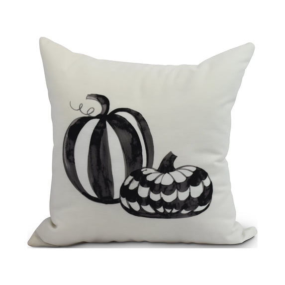 Simply Daisy, 16" x 16" Pumpkin Duo Cream Halloween Print Decorative Throw Pillow