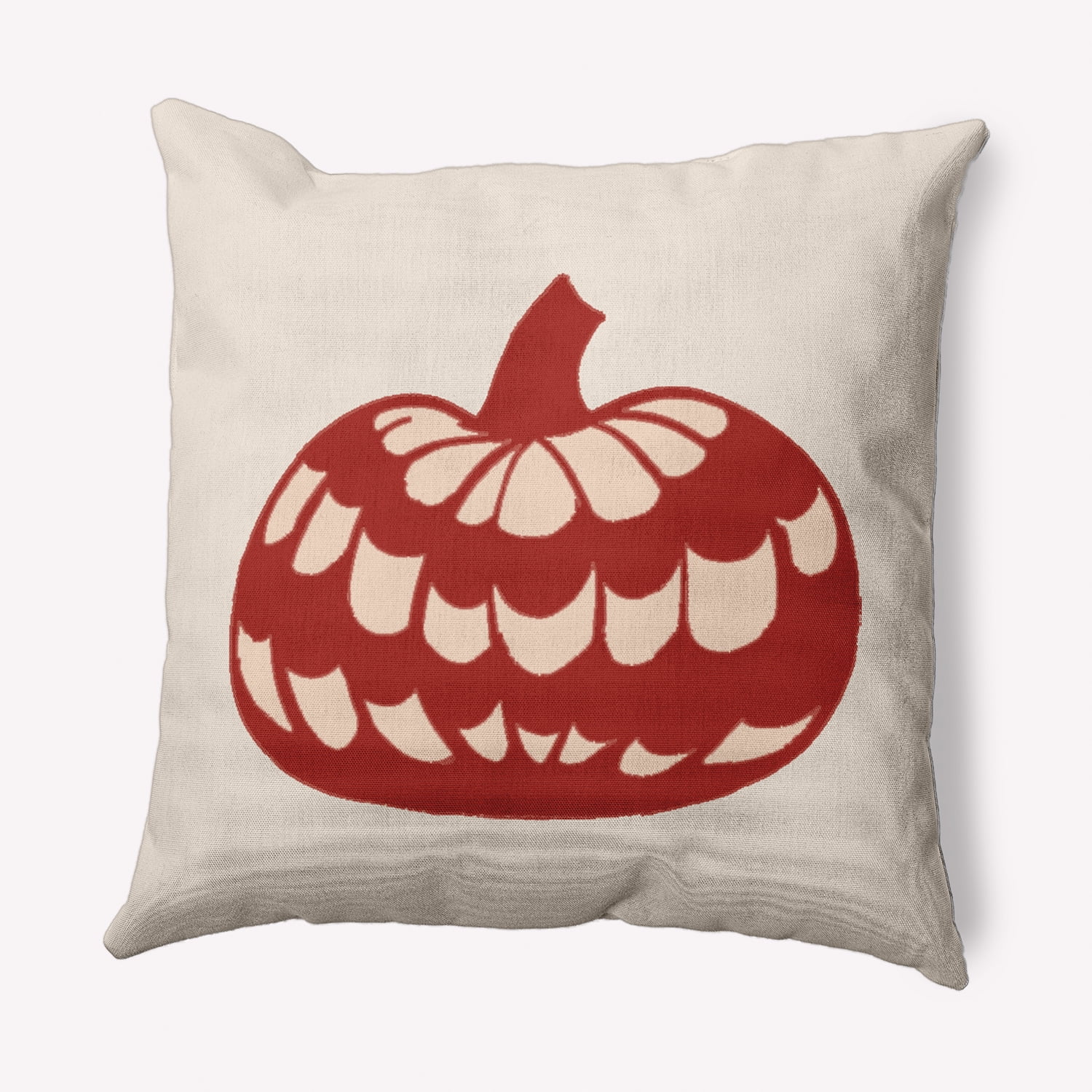 Simply Daisy 16" x 16" Pumpkin Perfection Indoor/Outdoor Polyester Throw Pillow, Maple Red