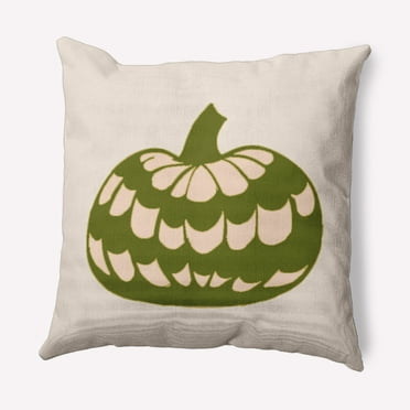 Simply Daisy 16" x 16" Pumpkin Perfection Indoor/Outdoor Polyester Throw Pillow, Olive
