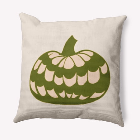 Simply Daisy 16" x 16" Pumpkin Perfection Indoor/Outdoor Polyester Throw Pillow, Olive