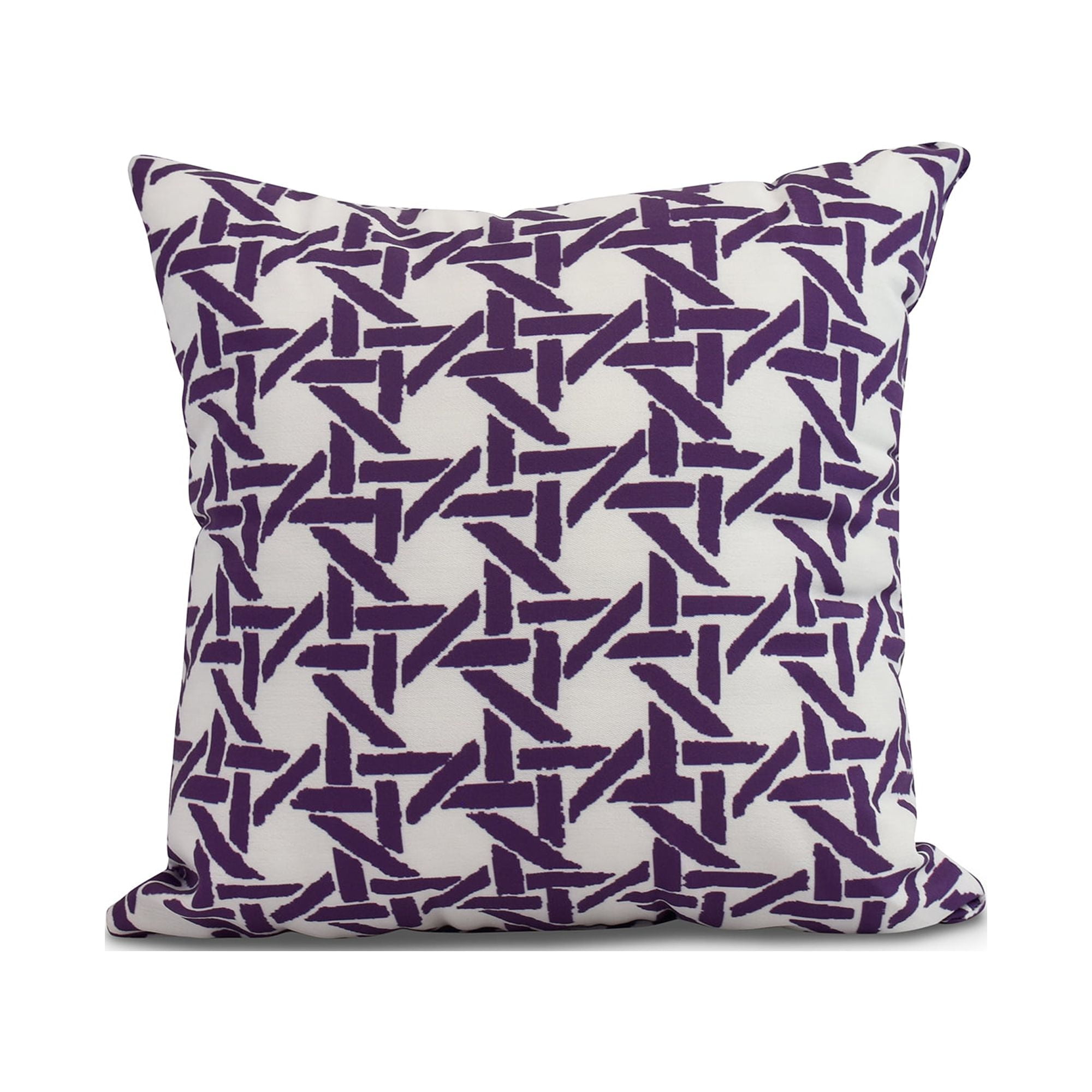 Simply Daisy, 16" x 16" Rattan Geometric , Geometric Print Outdoor Pillow, Purple