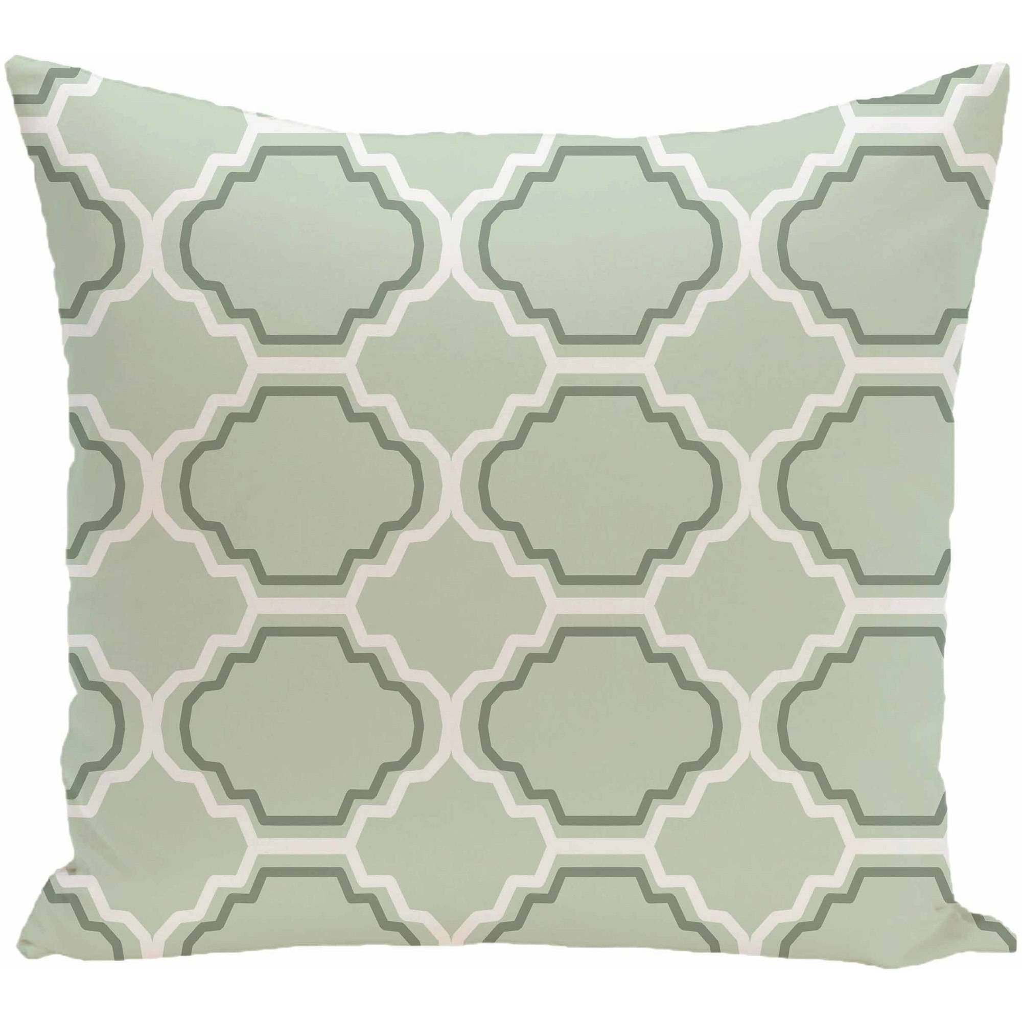 Simply Daisy 16" x 16" Road to Morocco Geometric Print Pillow, Green