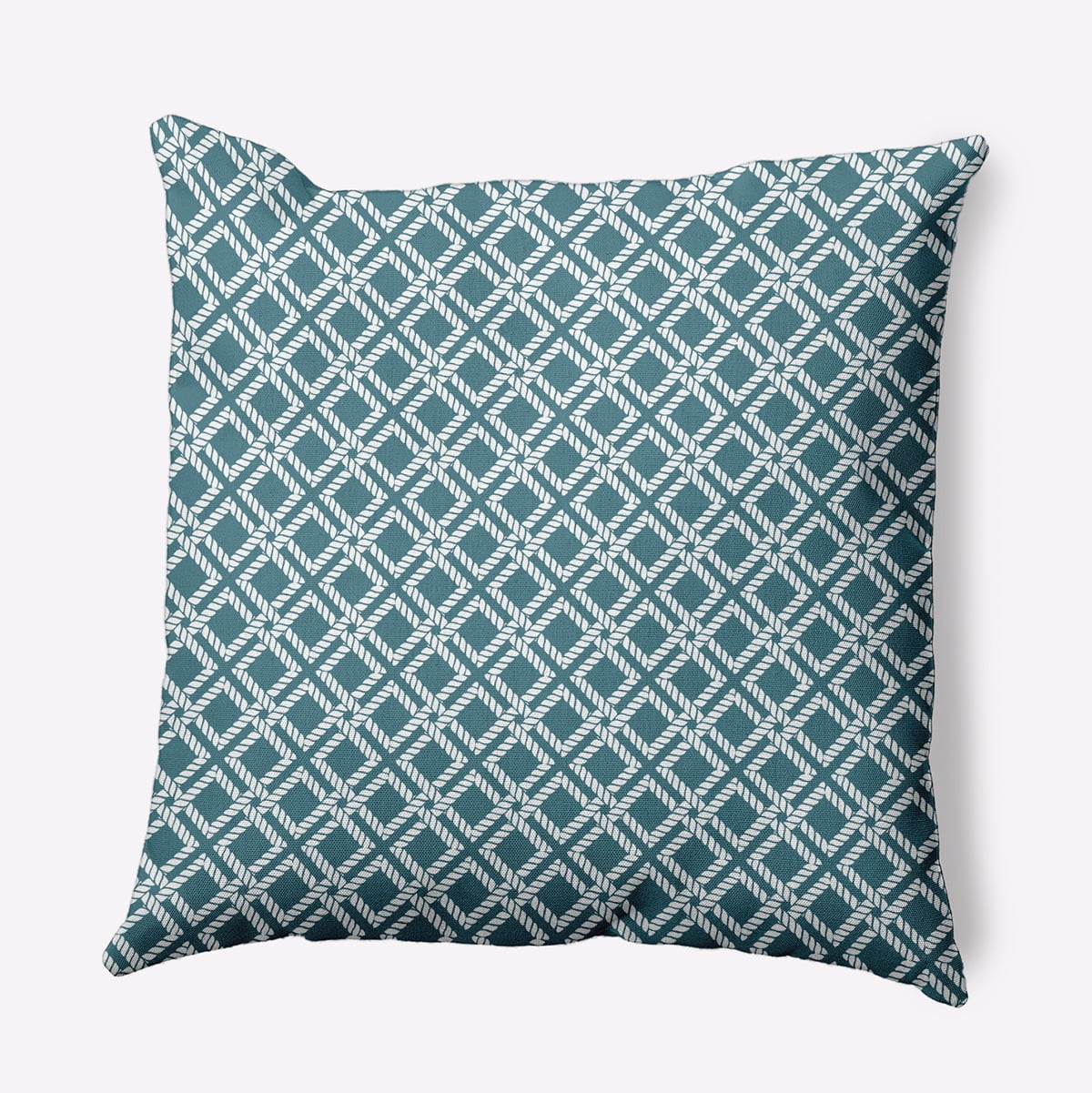 Simply Daisy 16" x 16" Rope Rigging Decorative Throw Pillow, Mineral Blue (1 count)